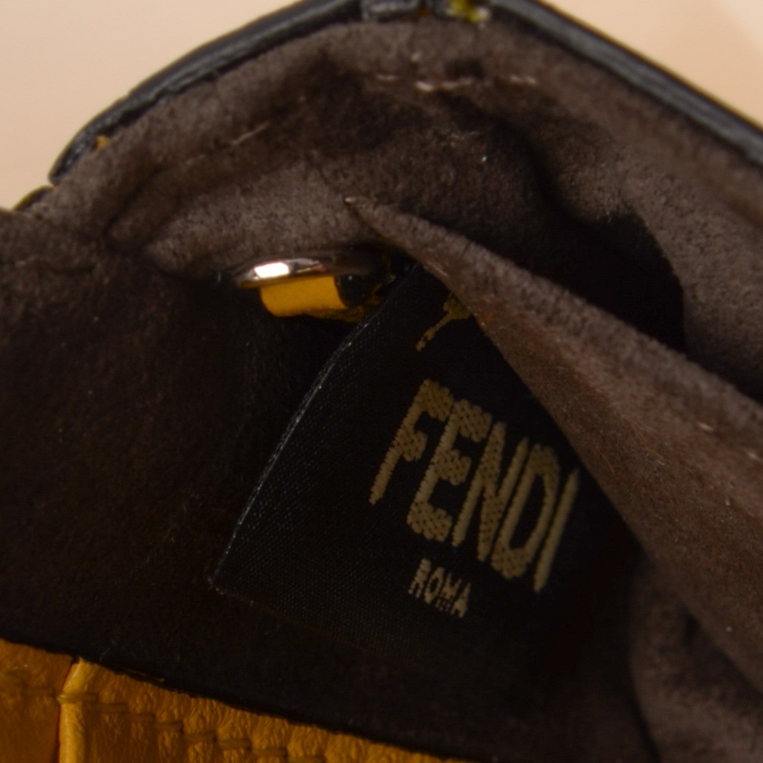 Fendi Nappa Rabbit Fox Fur Micro Buggie Baguette Sunflower 8 of 9