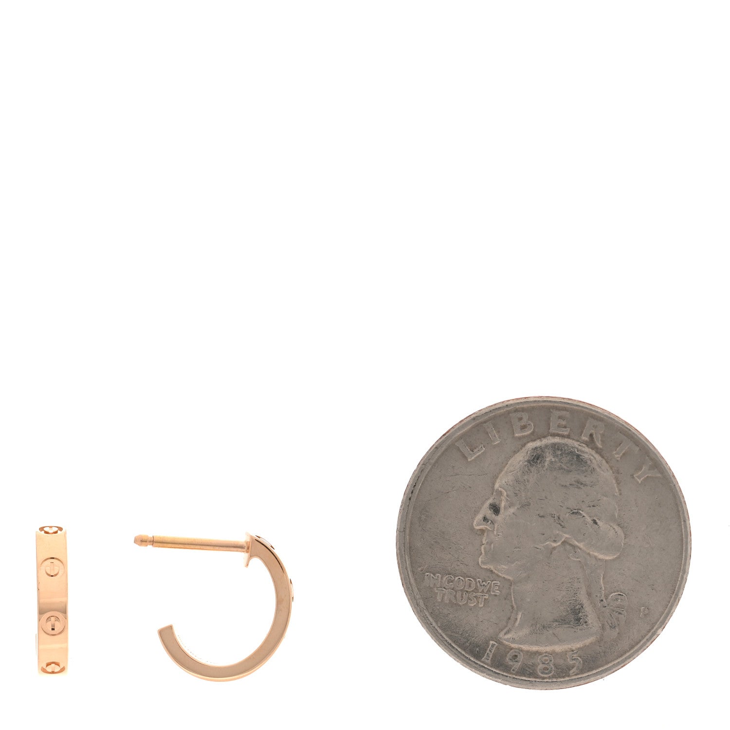 Cartier 18K Pink Gold Small LOVE Hoop Earrings 2 of 5