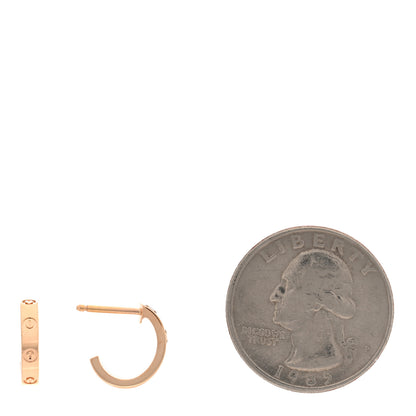 Cartier 18K Pink Gold Small LOVE Hoop Earrings 2 of 5