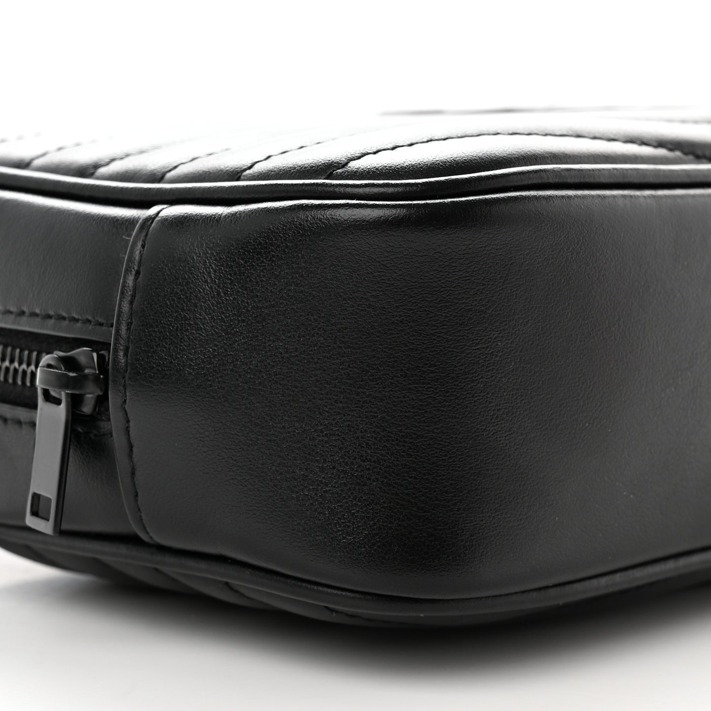 Calfskin Matelasse Monochrome Monogram Mini Lou Camera Bag Black