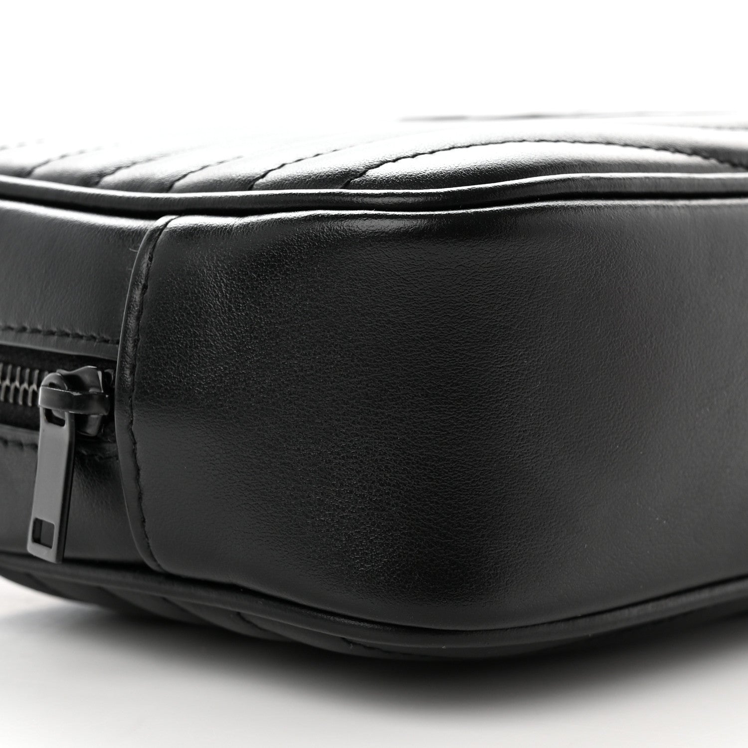 Saint Laurent Calfskin Matelasse Monochrome Monogram Mini Lou Camera Bag Black 8 of 10