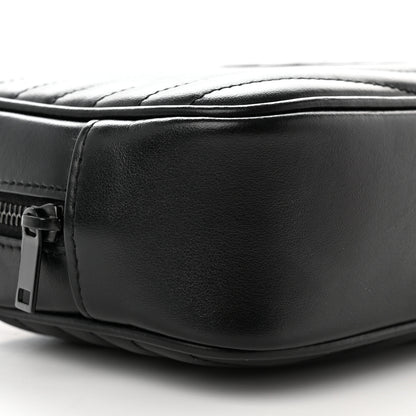 Saint Laurent Calfskin Matelasse Monochrome Monogram Mini Lou Camera Bag Black 8 of 10