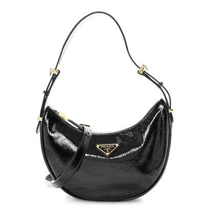 Prada Patent Naplak Arque Shoulder Bag Black 1 of 8