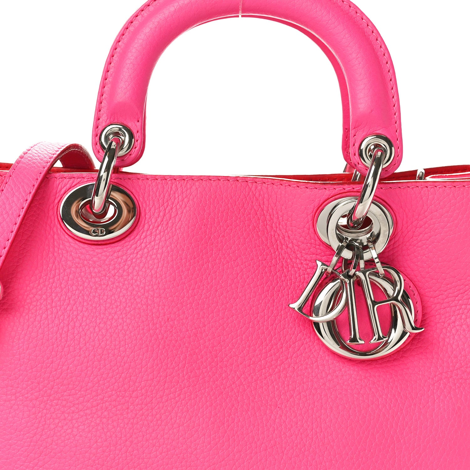 Christian Dior Bullcalf Small Diorissimo Tote Coquelicot 8 of 10