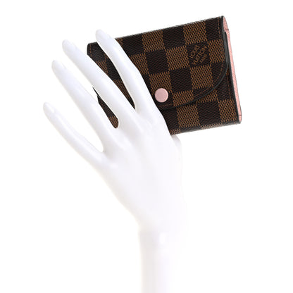 Louis Vuitton Damier Ebene Rosalie Coin Purse Rose Ballerine 2 of 9