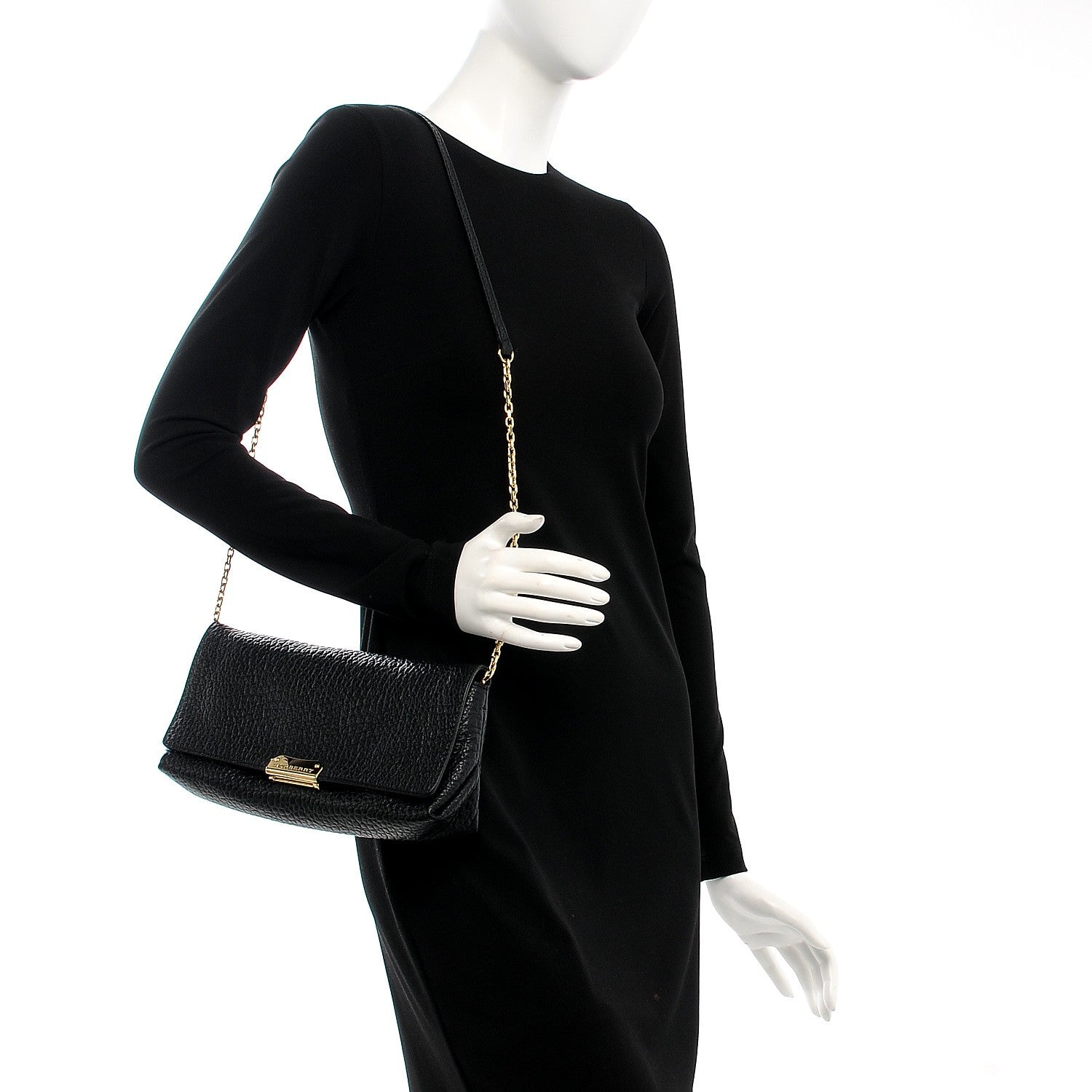 Burberry Signature Grain Medium Mildenhall Crossbody Bag Black 2 of 8