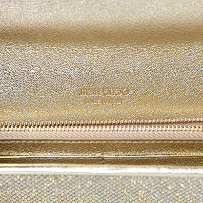 Jimmy Choo Glitter Fabric Milla Chain Wallet Champagne 5 of 9