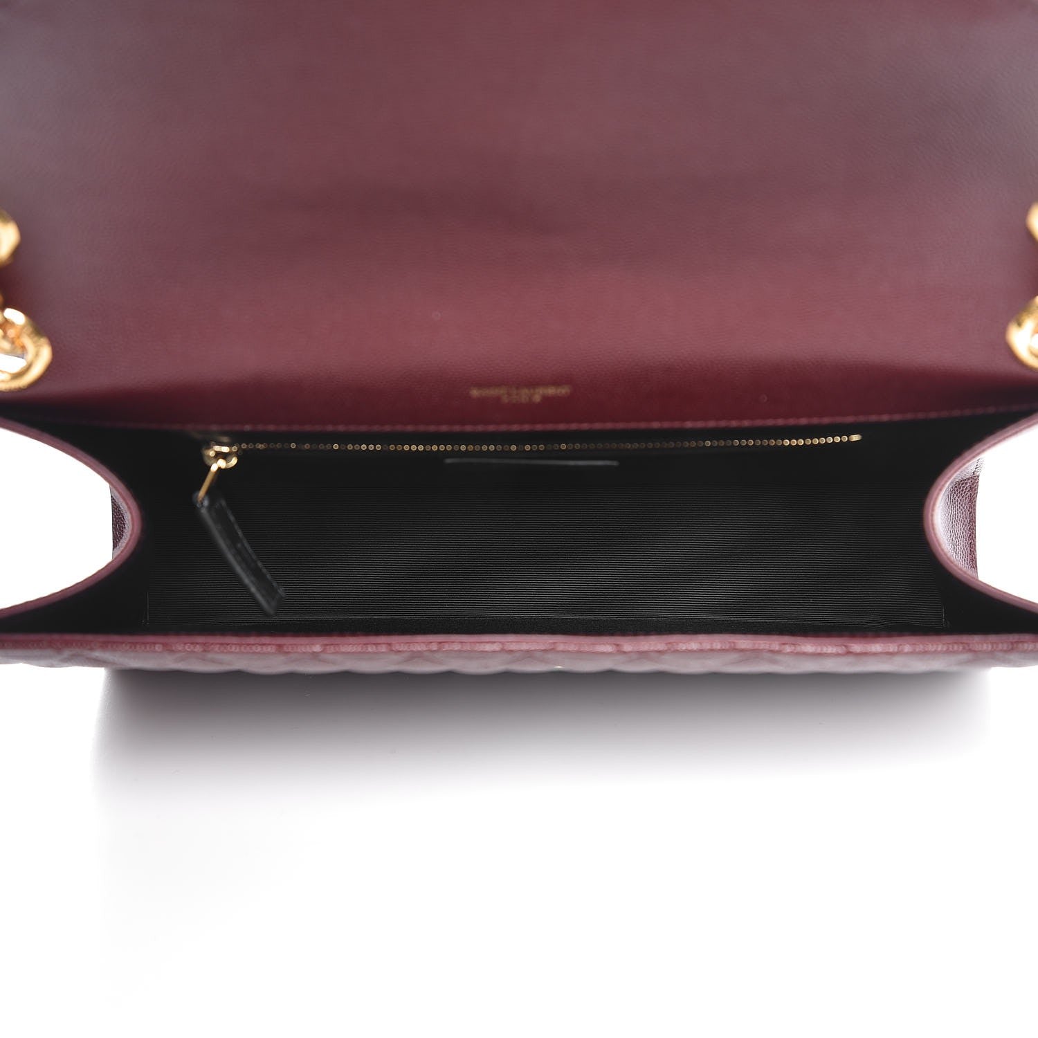 Saint Laurent Grain De Poudre Mixed Matelasse Large Triquilt Monogram Satchel Rouge Legion 5 of 9