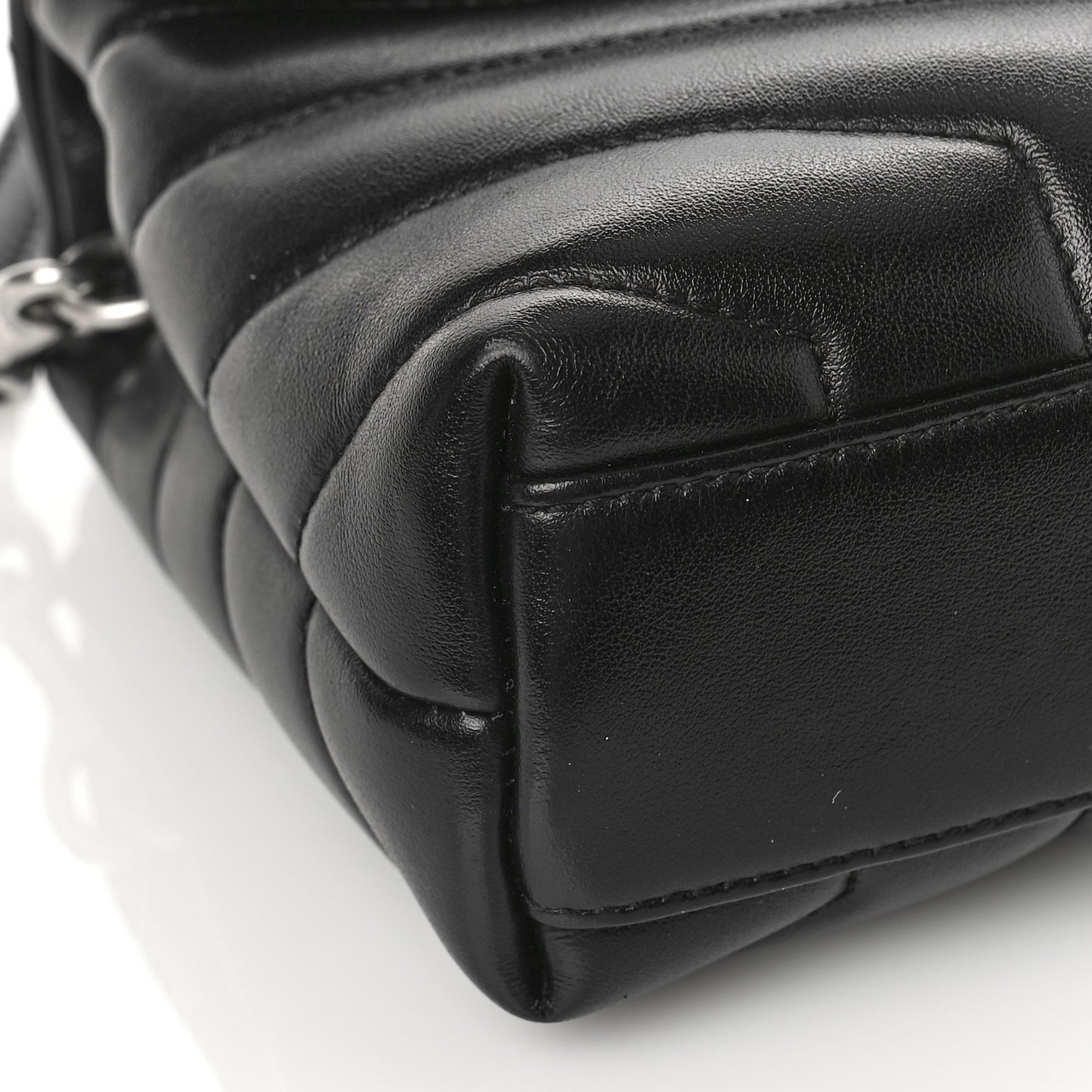 Calfskin Y Quilted Monogram Toy Loulou Crossbody Bag Black