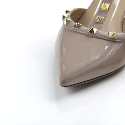 Valentino Garavani Patent Rockstud Ankle Strap Low Heel Pumps 40 Poudre 10 of 11