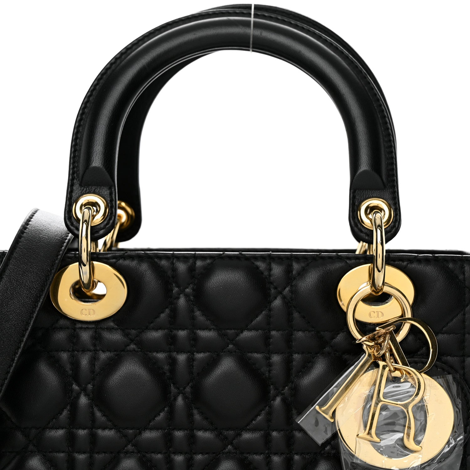 Christian Dior Lambskin Cannage Medium Lady Dior Black 8 of 11