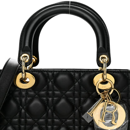 Christian Dior Lambskin Cannage Medium Lady Dior Black 8 of 11