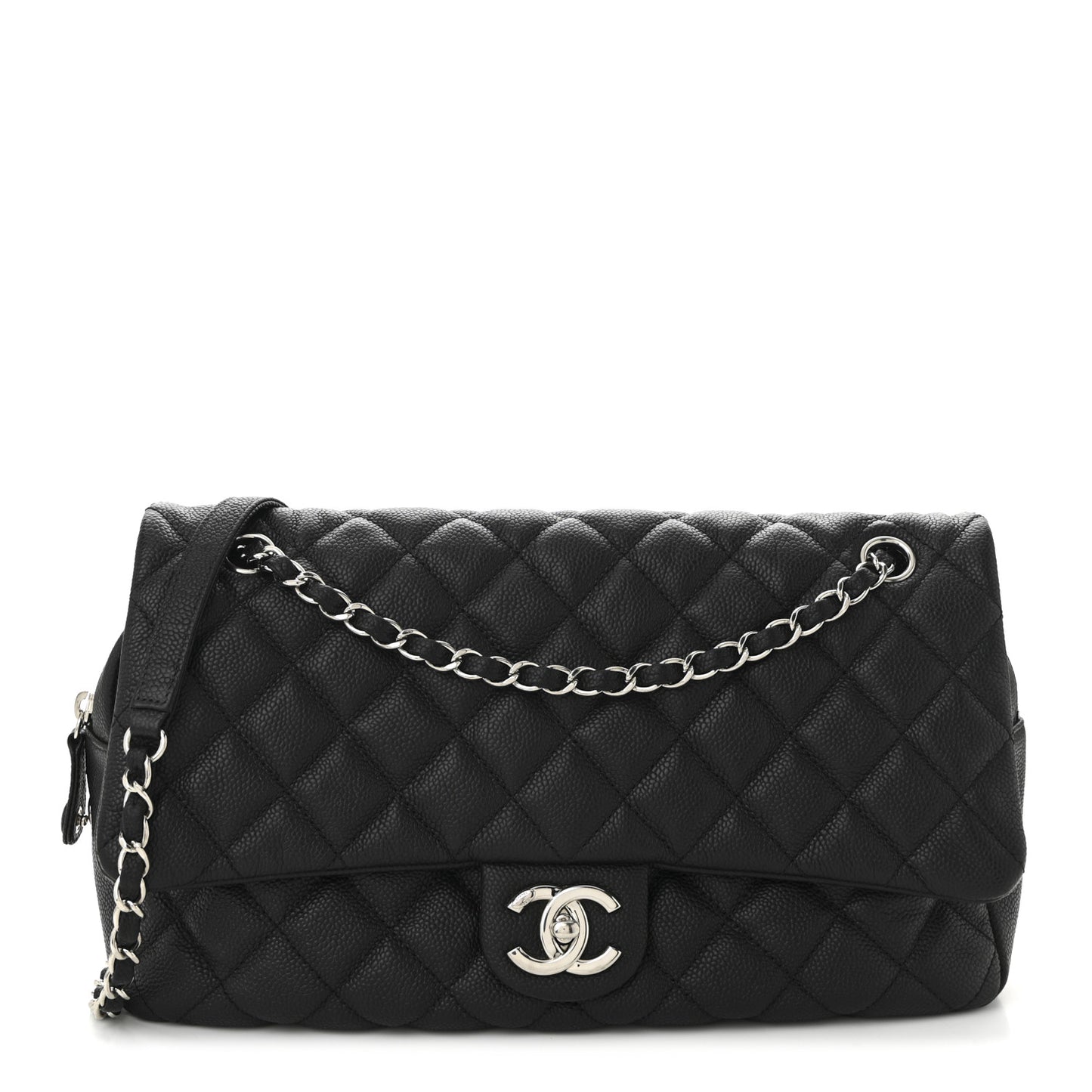 Caviar Quilted Jumbo Easy Flap Black