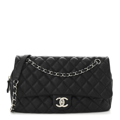 Chanel Caviar Quilted Jumbo Easy Flap Black 1 of 10