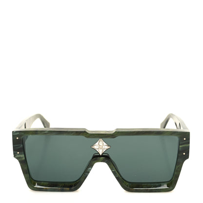 Louis Vuitton Acetate Marble Effect Swarovski Cyclone Sunglasses Z1552W Green 2 of 7