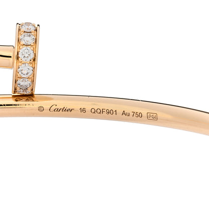 Cartier 18K Yellow Gold Diamond Small Juste Un Clou Bracelet 16 3 of 4
