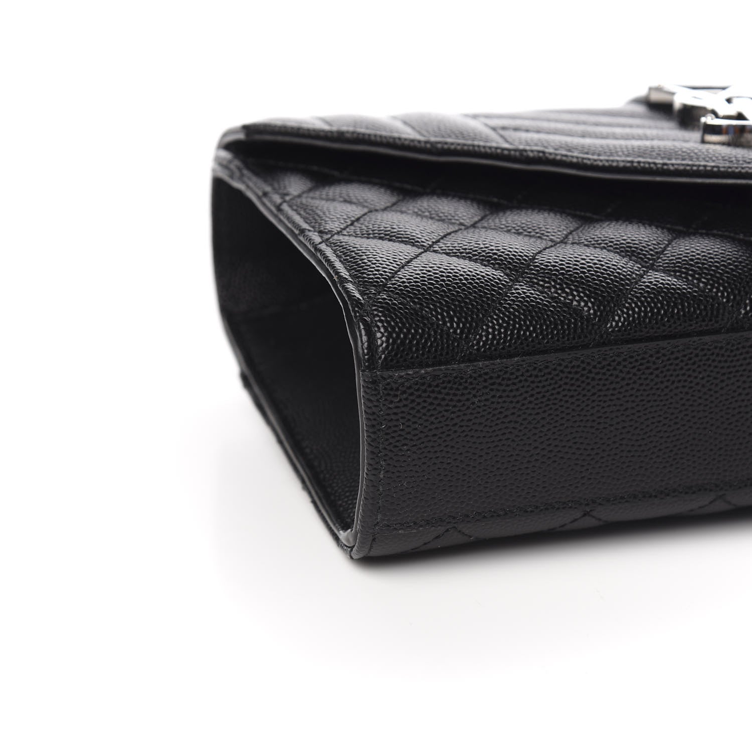 Saint Laurent Grain De Poudre Textured Mixed Matelasse Triquilt Small Monogram Satchel Black 3 of 8