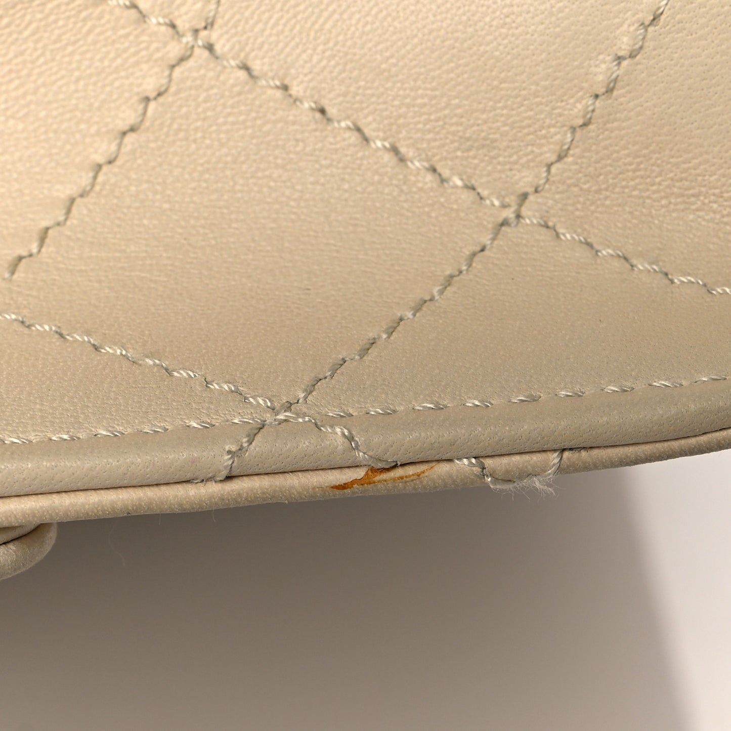 Lambskin Quilted Small Single Flap White