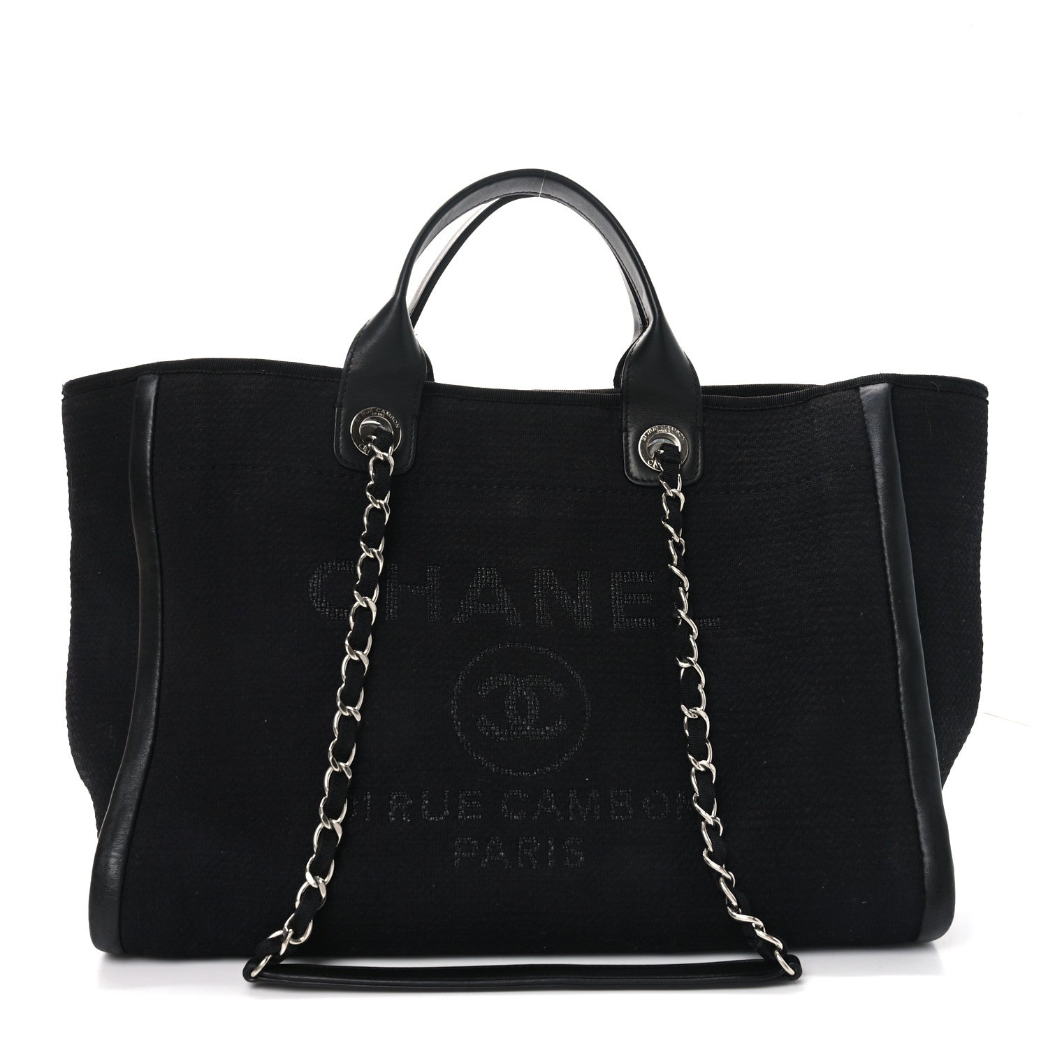 Chanel Canvas Medium Deauville Tote Black 1 of 11