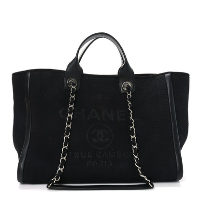 Chanel Canvas Medium Deauville Tote Black 1 of 11