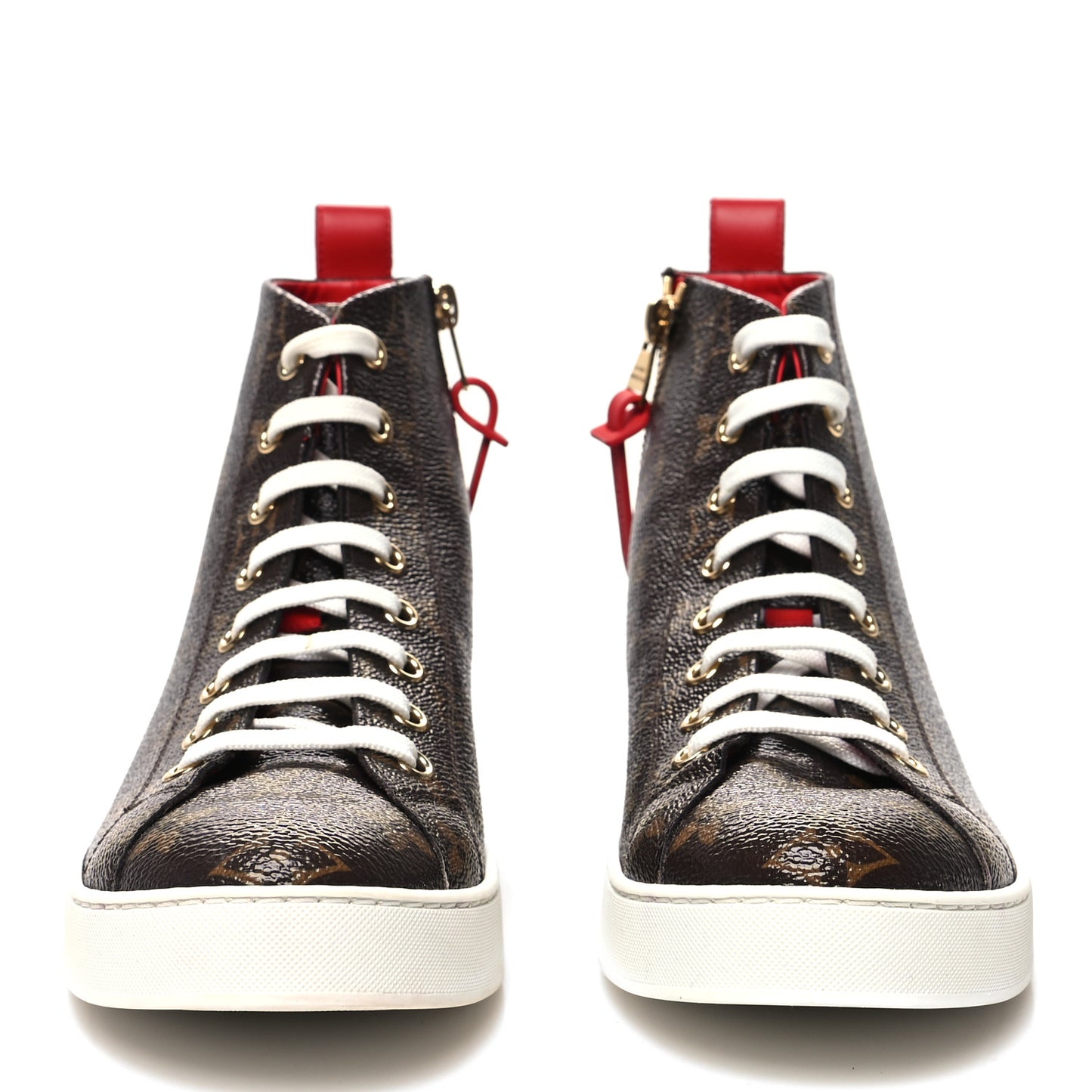 Calfskin Patent Monogram Stellar Sneaker Boots 36.5 Rouge