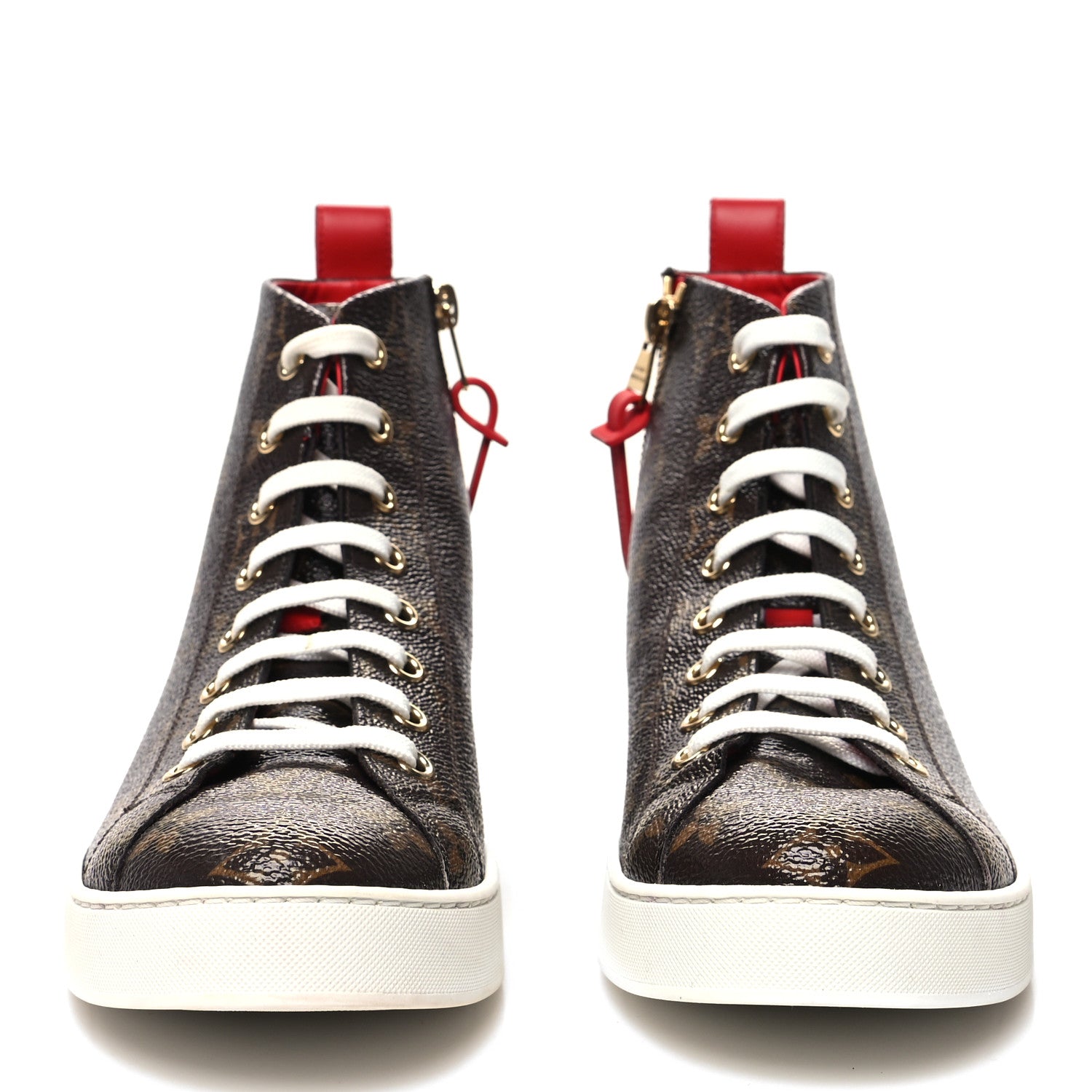 Louis Vuitton Calfskin Patent Monogram Stellar Sneaker Boots 36.5 Rouge 2 of 8