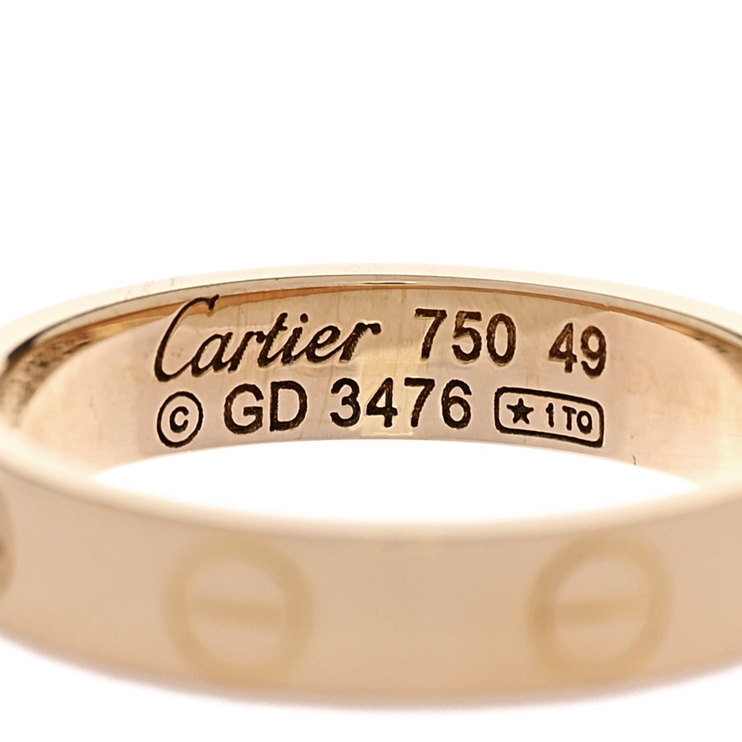 Cartier 18K Yellow Gold 3.5mm LOVE Wedding Band Ring 49 5 4 of 4