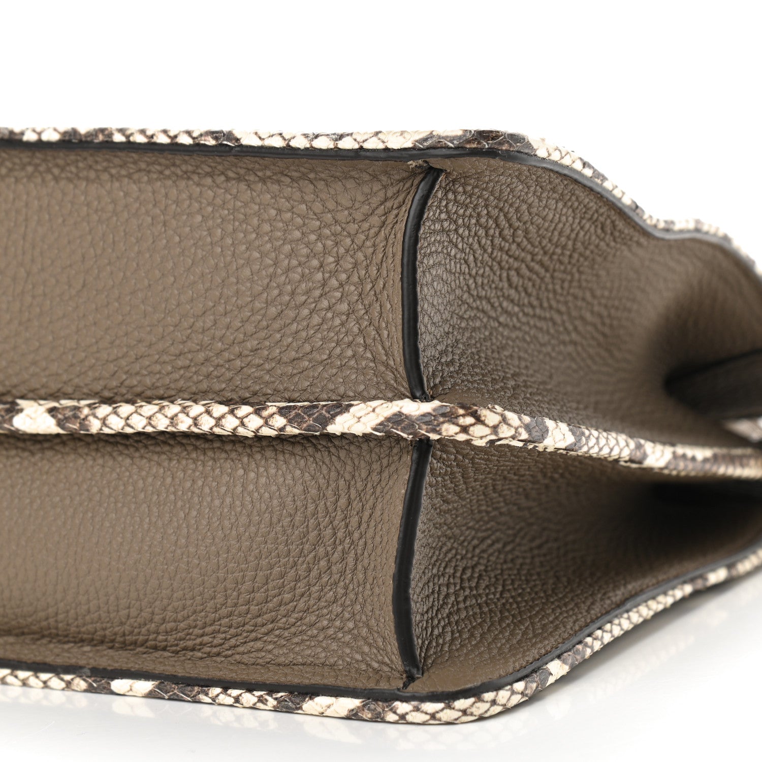 Fendi Cuoio Romano Elaphe Chamois Python Print Medium Peekaboo I SEE U Satchel Tartufo 8 of 8