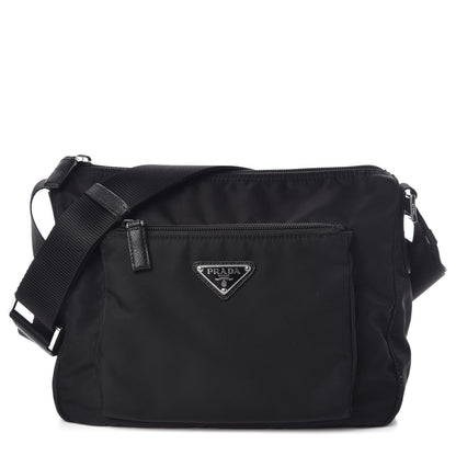 Prada Nylon Flat Messenger Bag Black 1 of 10