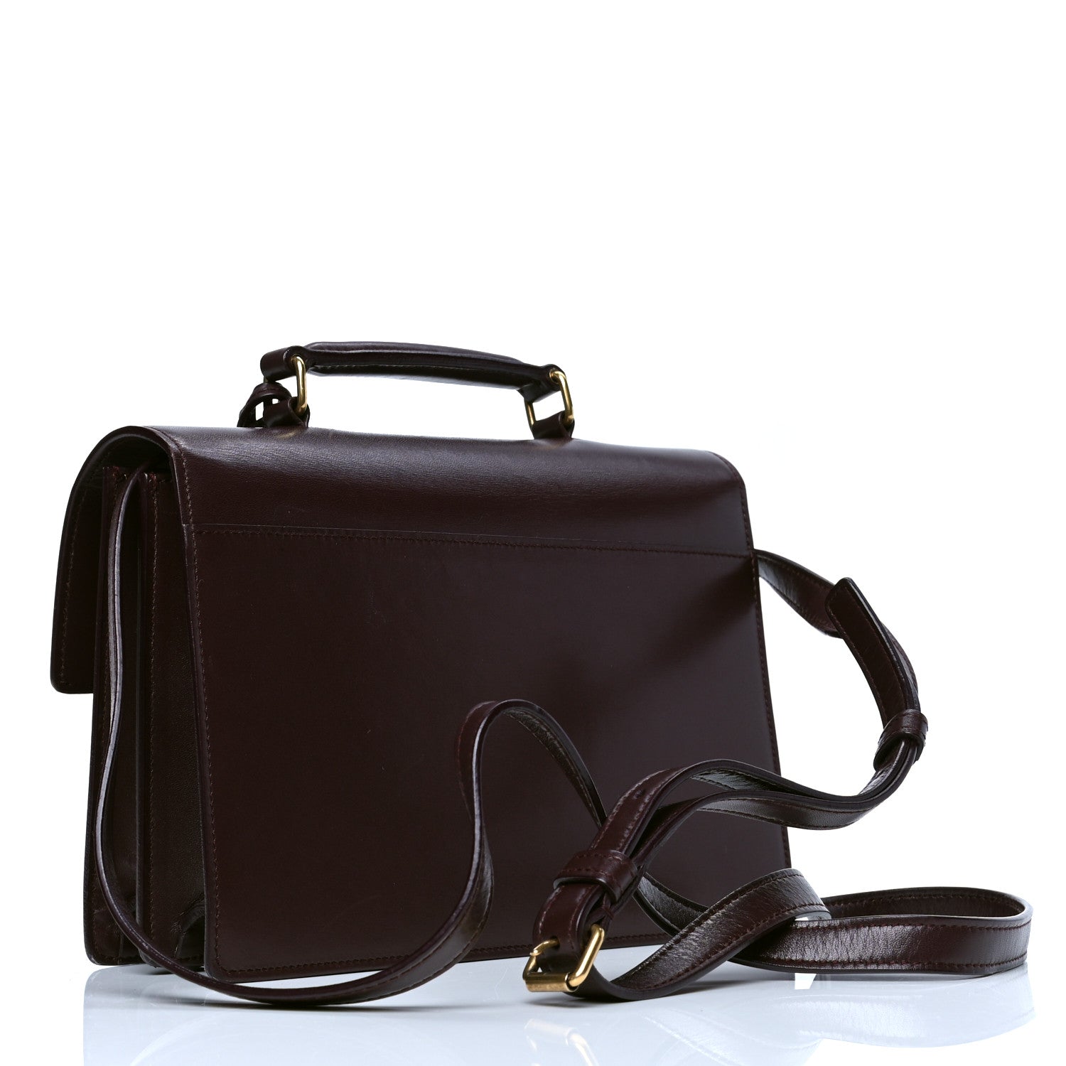Saint Laurent Smooth Calfskin Medium High School Satchel Bordeaux 2 of 7