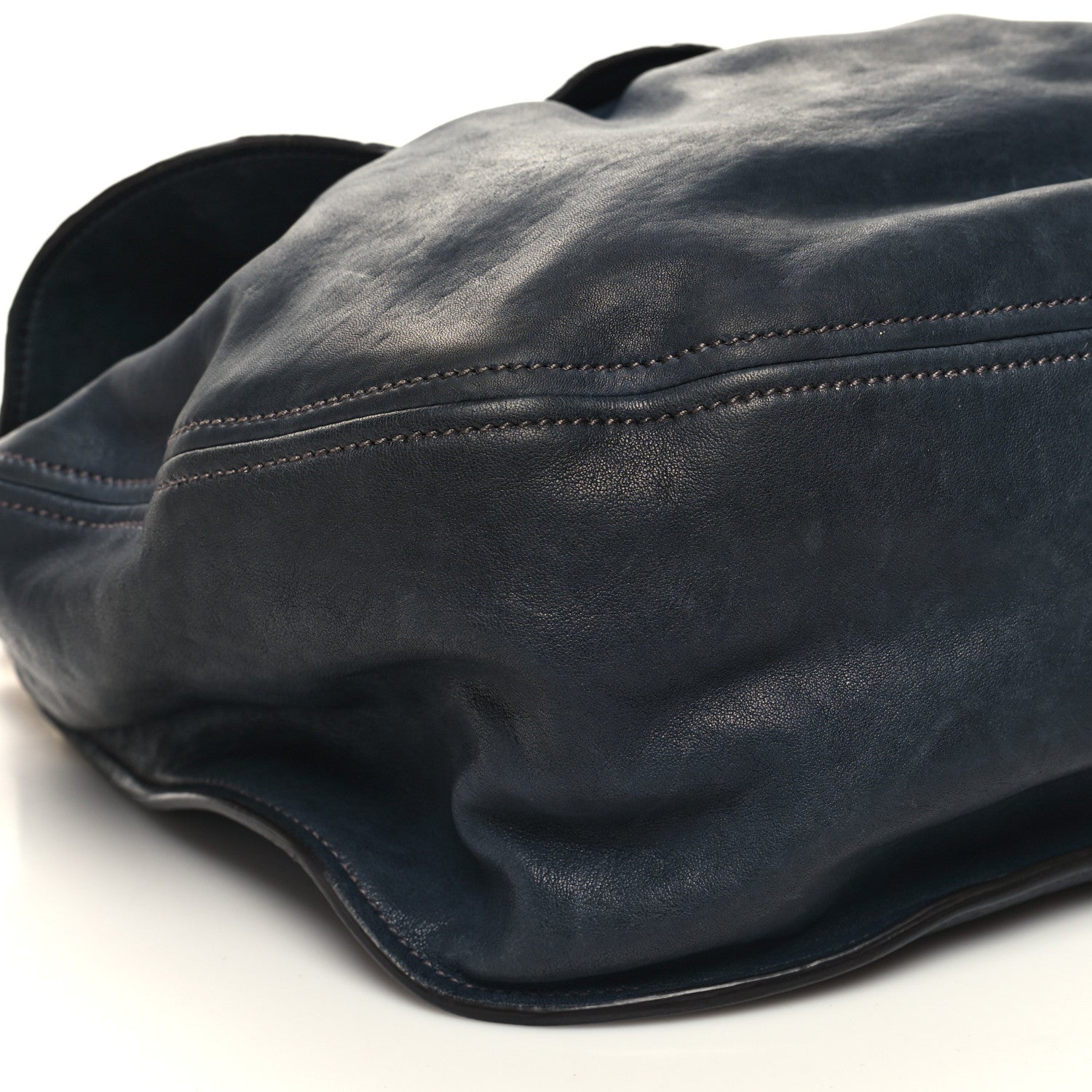 Miu Miu Ostrich Calfskin Hobo Blue 8 of 11