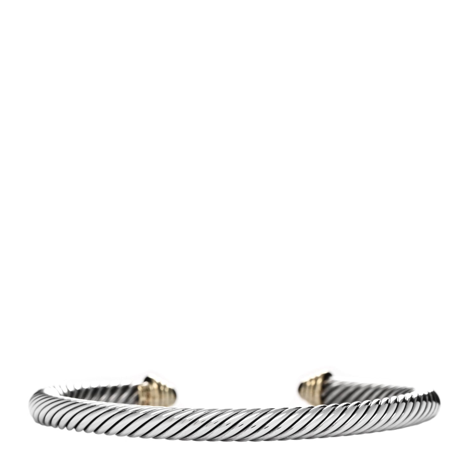 David Yurman Sterling Silver 14K Yellow Gold 5mm Cable Classics Bracelet 2 of 3