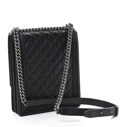 Chanel Calfskin Quilted North South Boy Flap Black 3 of 11