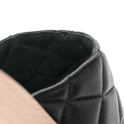 Chanel Lambskin Quilted CC Slip On Platform Sandals 39 Black 8 of 8