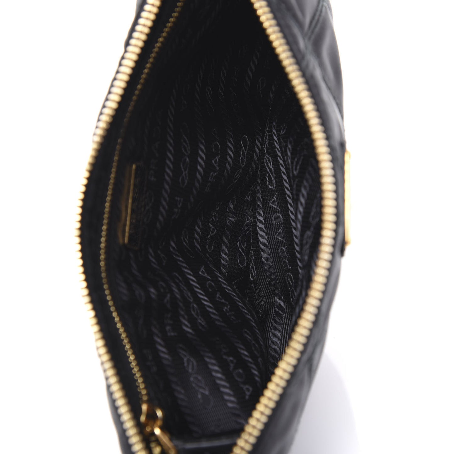 Tessuto Nylon Quilted Pochette Bag Black