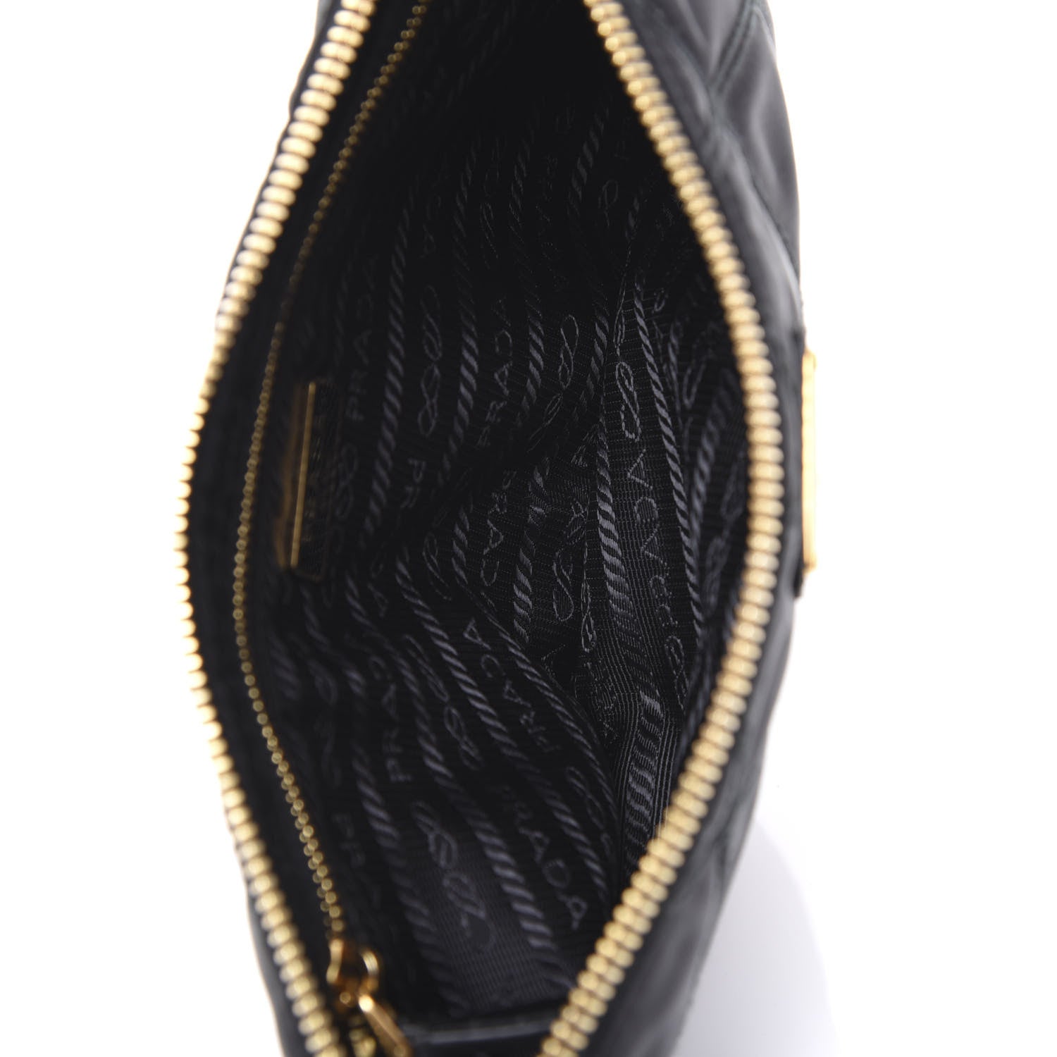 Prada Tessuto Nylon Quilted Pochette Bag Black 4 of 8