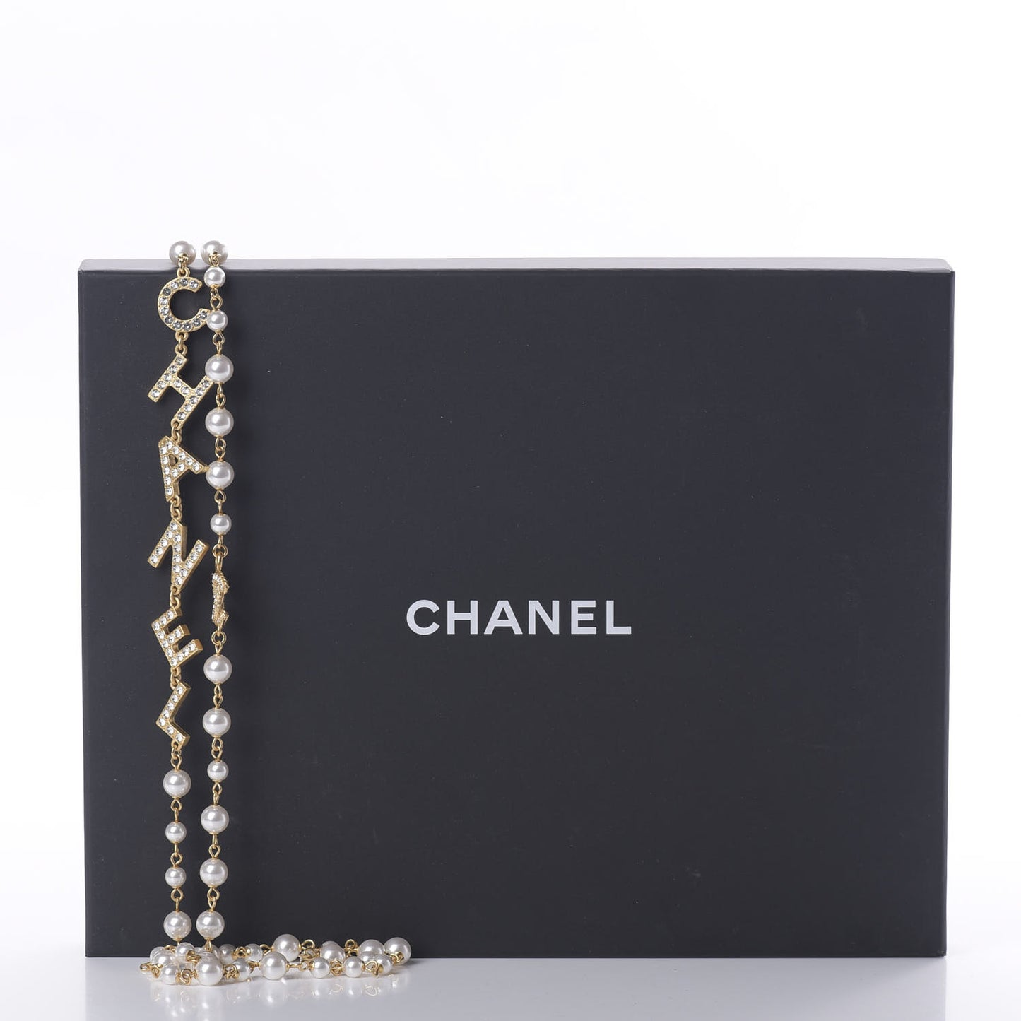 Pearl Crystal 90's Icon CC Necklace Gold