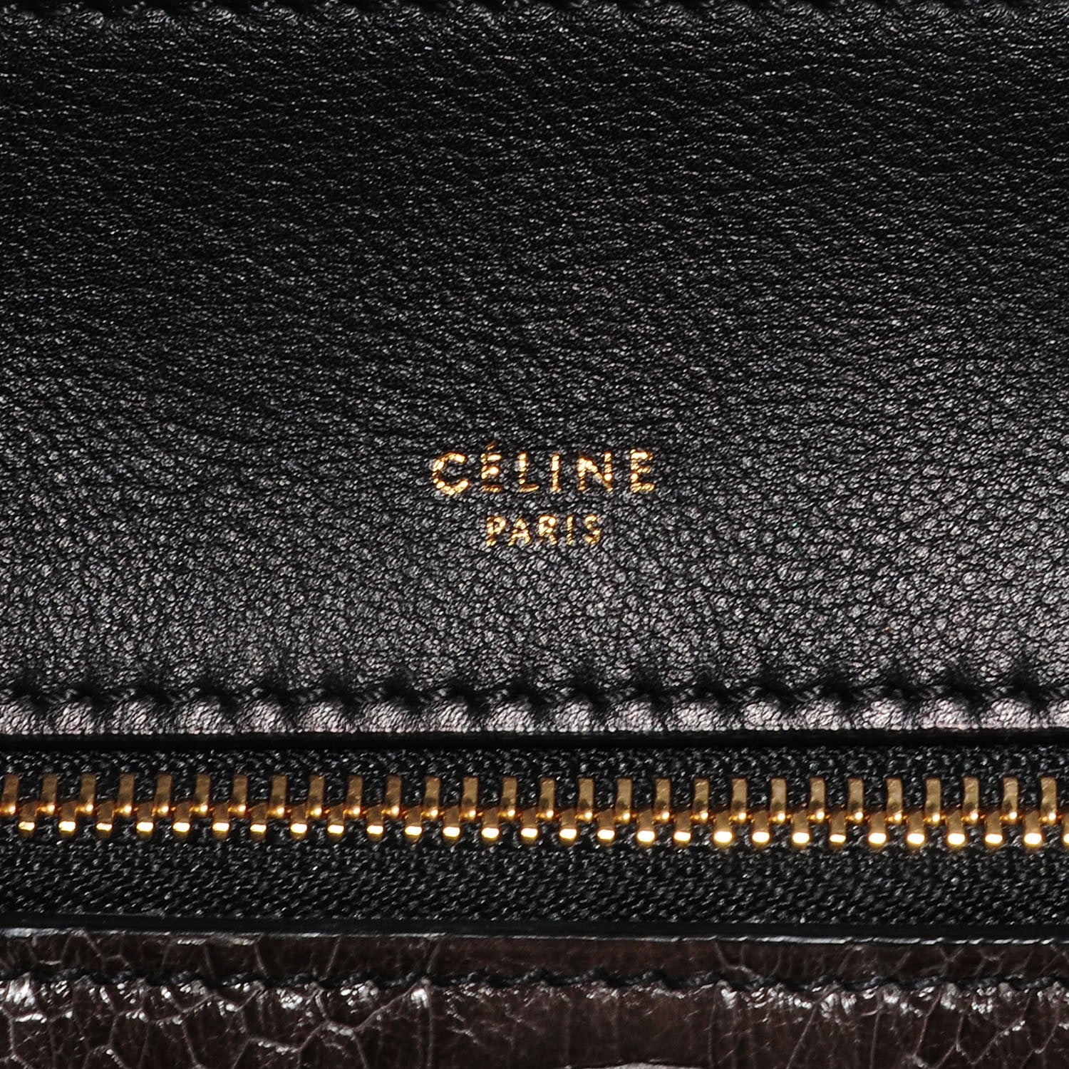 Celine Smooth Calfskin Ostrich Leg Medium Edge Shoulder Bag Black 6 of 7
