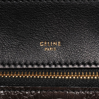 Celine Smooth Calfskin Ostrich Leg Medium Edge Shoulder Bag Black 6 of 7