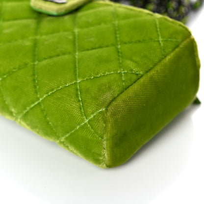 Chanel Velvet Quilted Mini Phone Holder Crossbody Bag Green 10 of 17