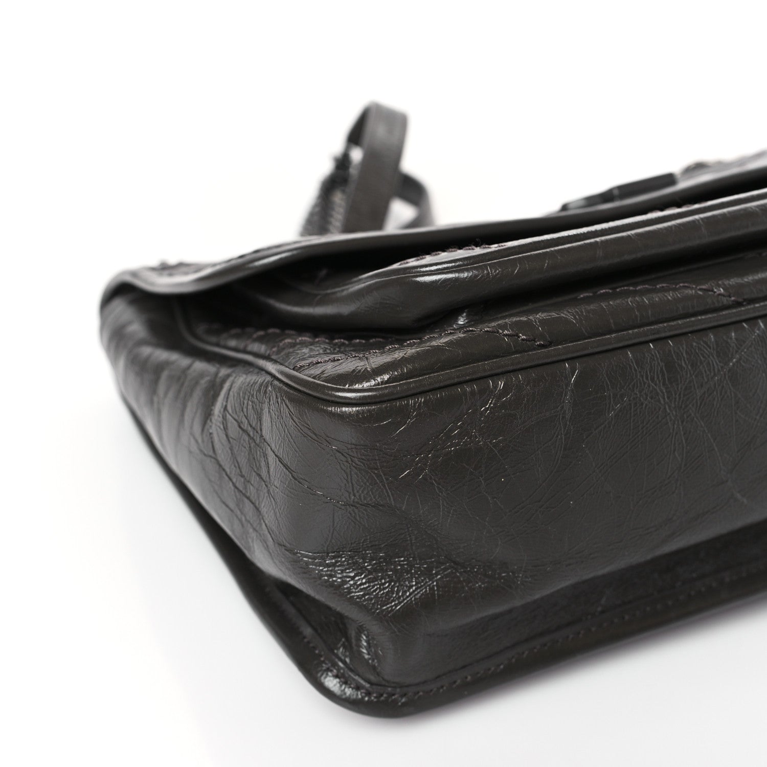 Saint Laurent Crinkled Calfskin Matelasse Monogram Medium Niki Chain Satchel Pebble 8 of 9