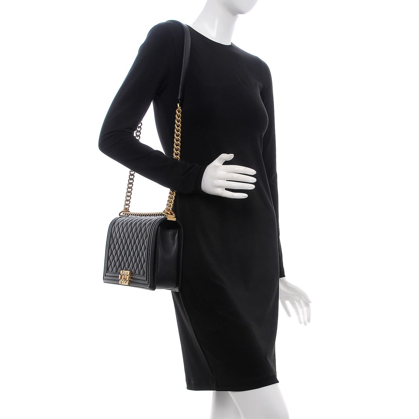 Caviar Quilted New Medium Boy Flap Black