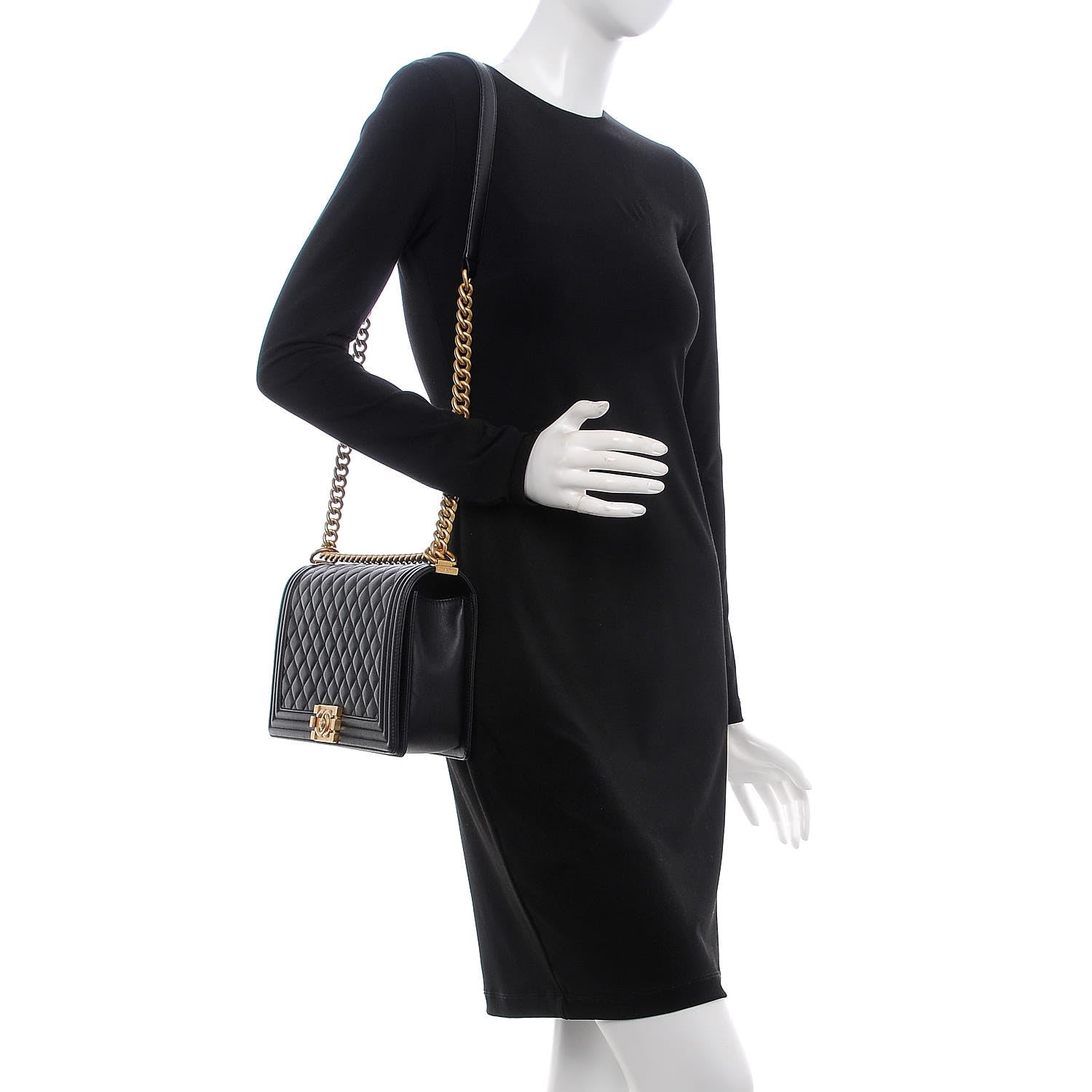 Chanel Caviar Quilted New Medium Boy Flap Black 2 of 8