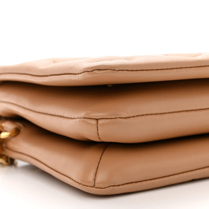 Louis Vuitton Lambskin Embossed Monogram Pochette Coussin Camel 8 of 9
