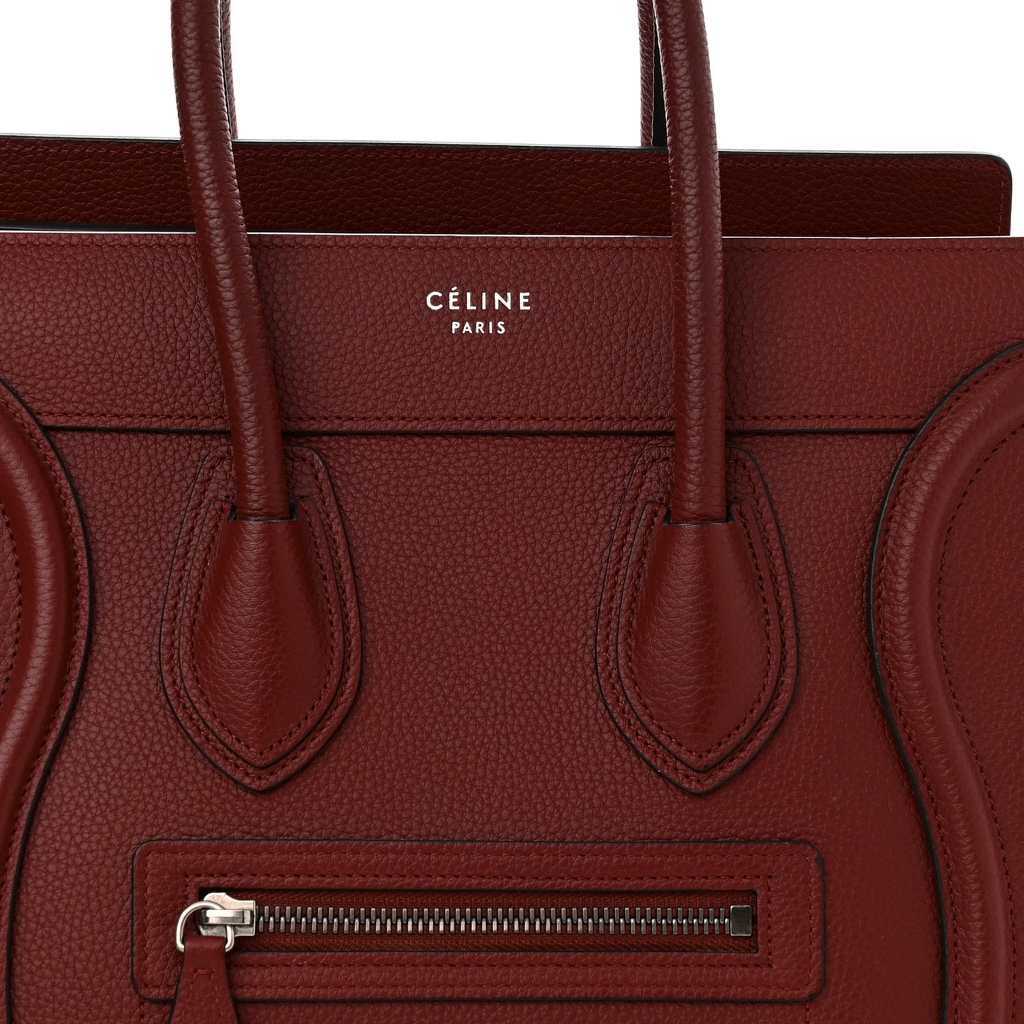 Drummed Calfskin Micro Luggage Merlot