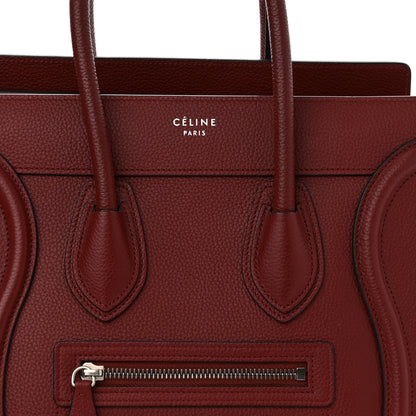 Celine Drummed Calfskin Micro Luggage Merlot 8 of 11
