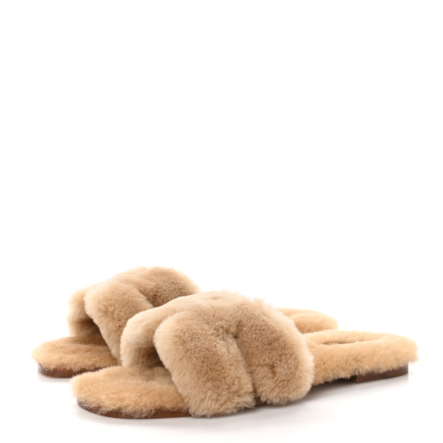 Hermes Woolskin Oran Sandals 41.5 Beige Argile 3 of 8