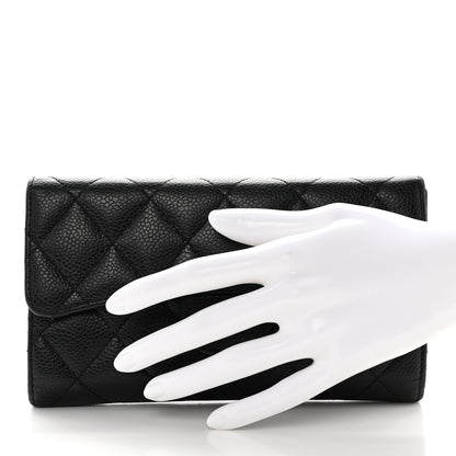 Chanel Caviar Quilted Large Flap Wallet Black 2 of 14