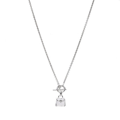Hermes Sterling Silver Kelly Charm Pendant Necklace 1 of 8