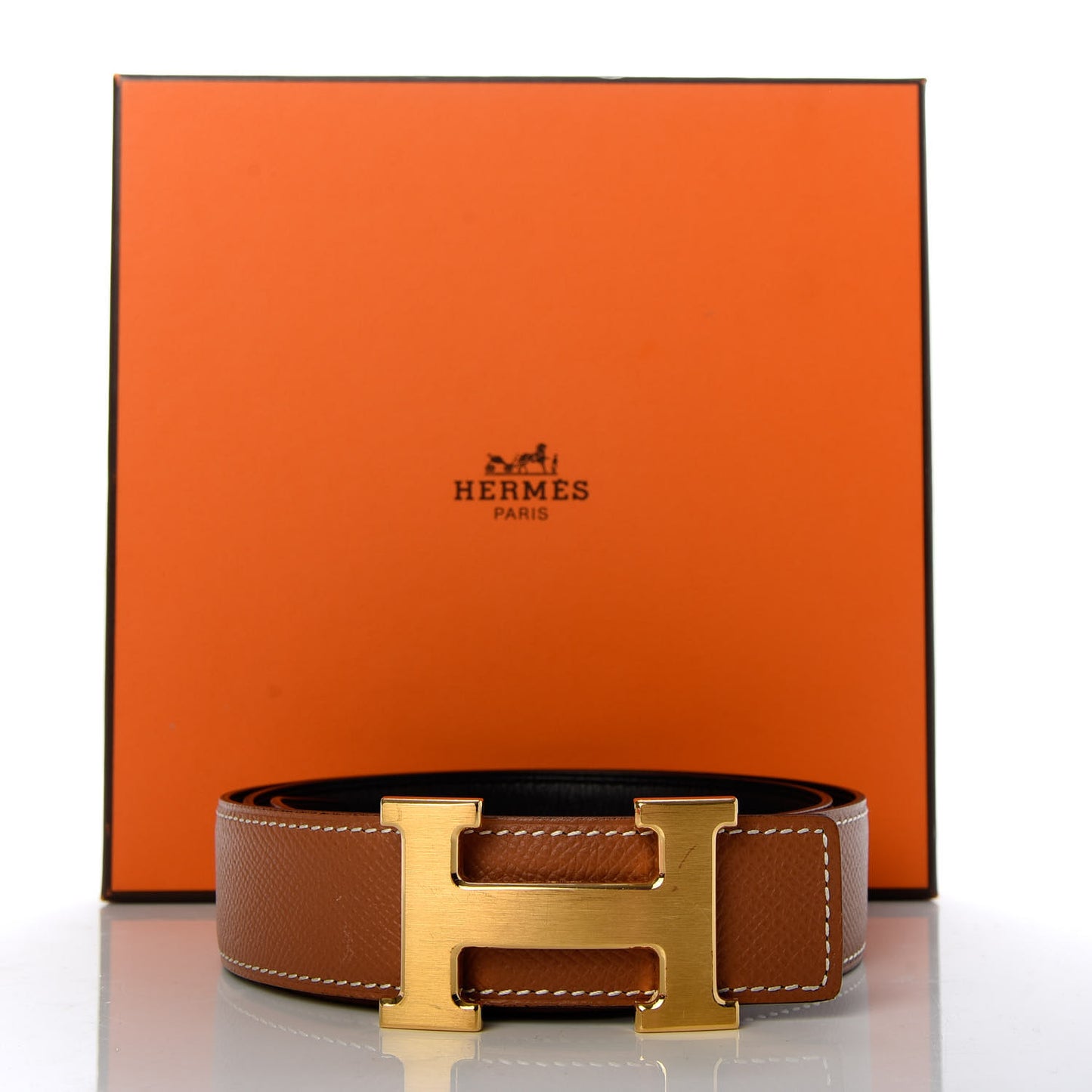 Swift Epsom 32mm H Belt 80 Black Gold